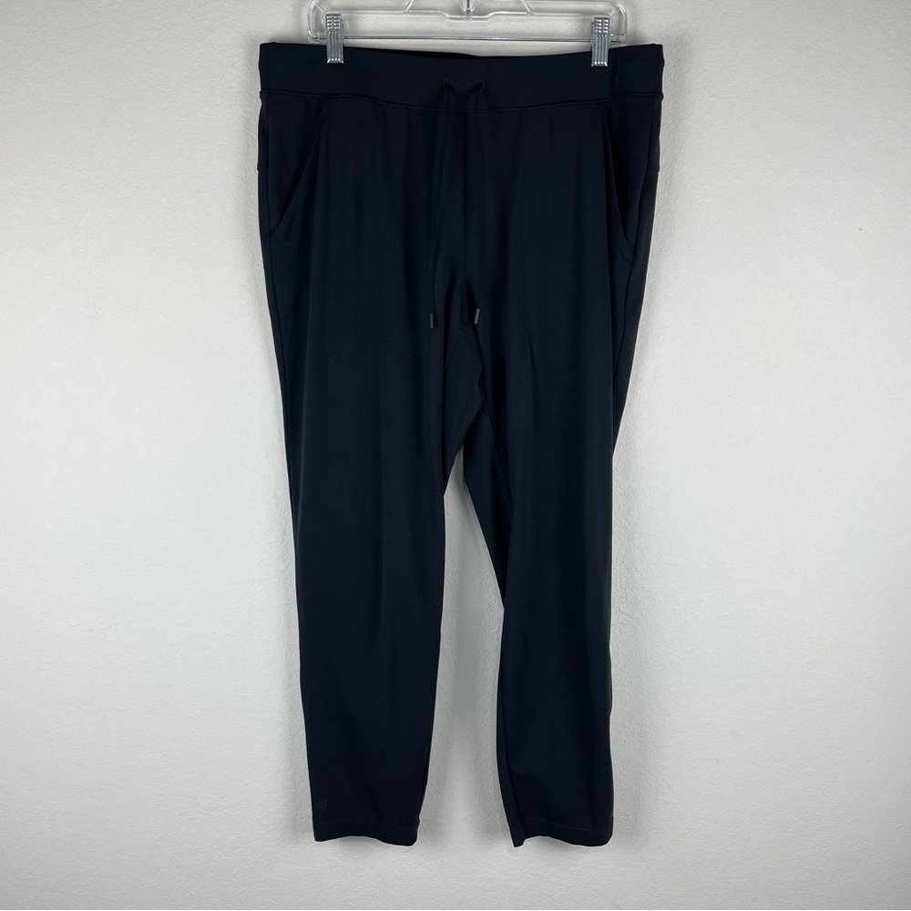 Athleta Black Powervita Full Length Comfy Athleisure Pants Size Large